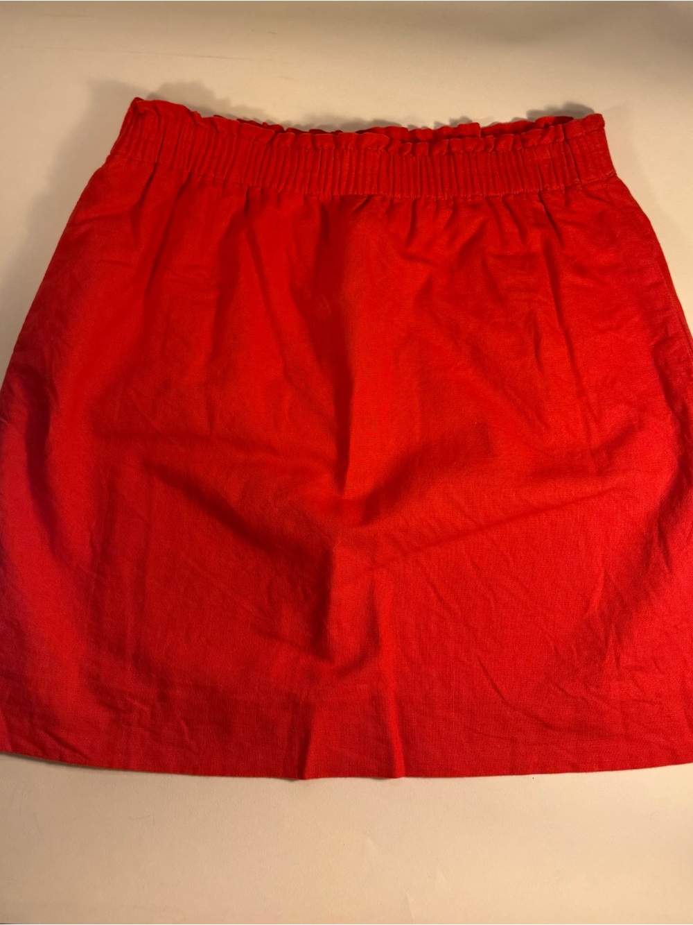 J Crew Bright Red Elastic-Waist Linen Mini Skirt - Picture 4 of 5